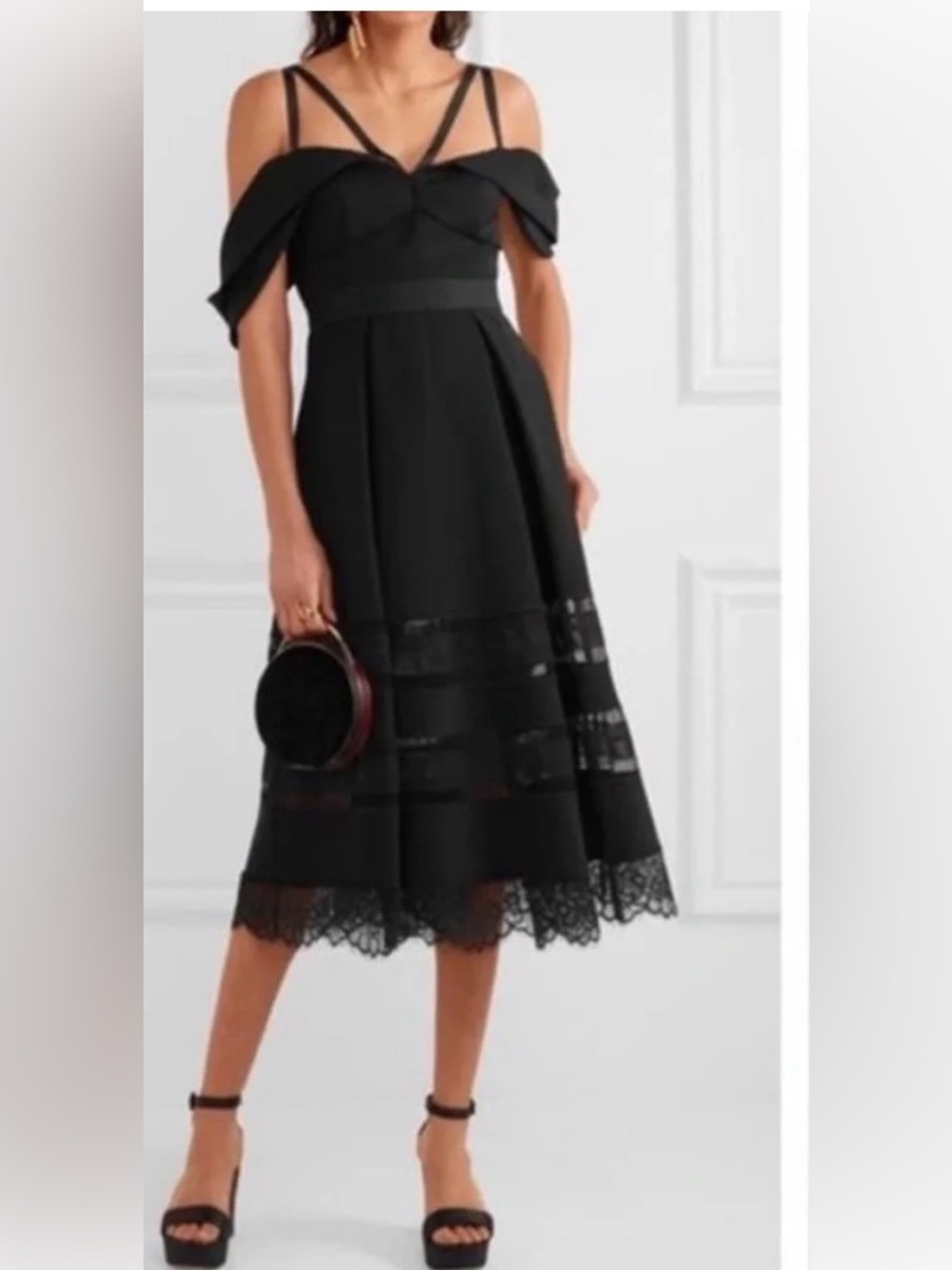 Off-shoulder black dress
